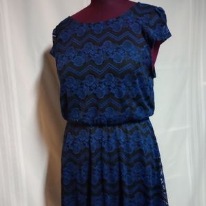 Size Xl Dress Lacy Black And Blue New Without Tags